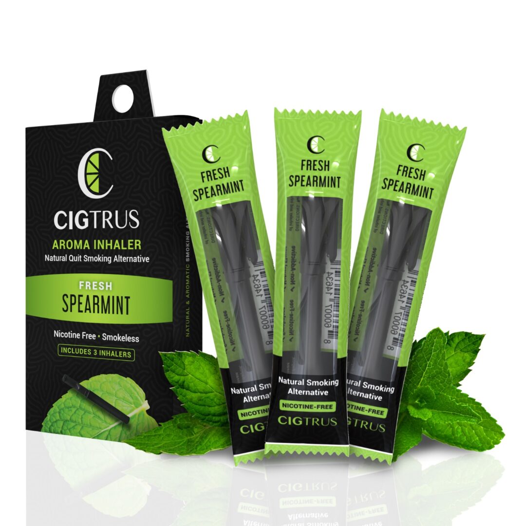Cigtrus Spearmint Nicotine-Free Inhaler Pack - Quit Smoking Aid, Fresh Aroma, Smokeless, Natural Alternative.