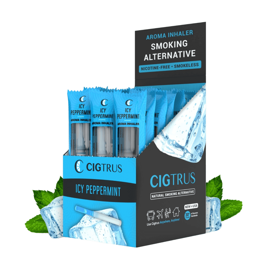 Cigtrus Icy Peppermint Smokeless Nicotine-Free Inhaler, Quit Smoking Aid, 20 Pack, Refreshing Aroma, Natural Alternative