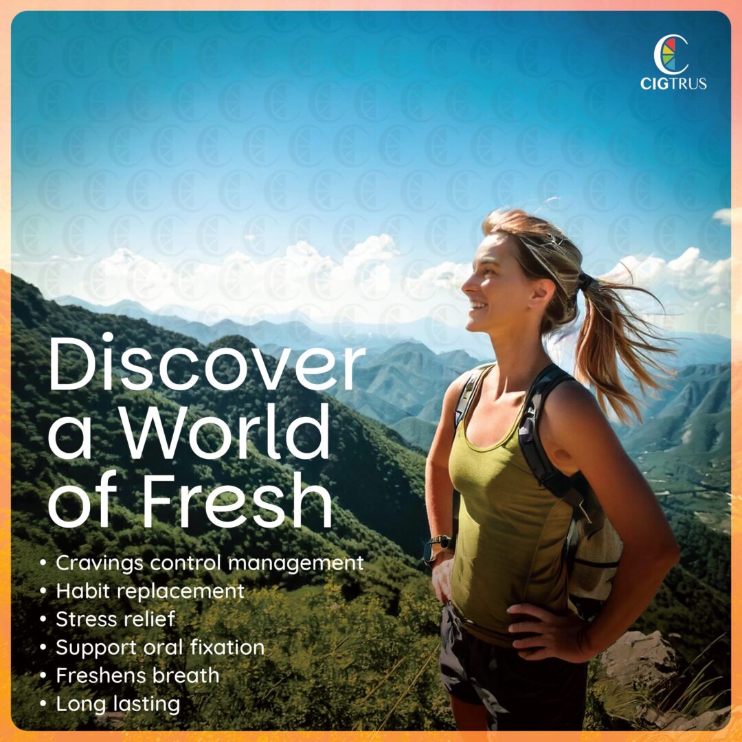 Cigtrus natural smoking alternative, nicotine-free inhaler for cravings relief, habit replacement, stress relief, fresh breath.