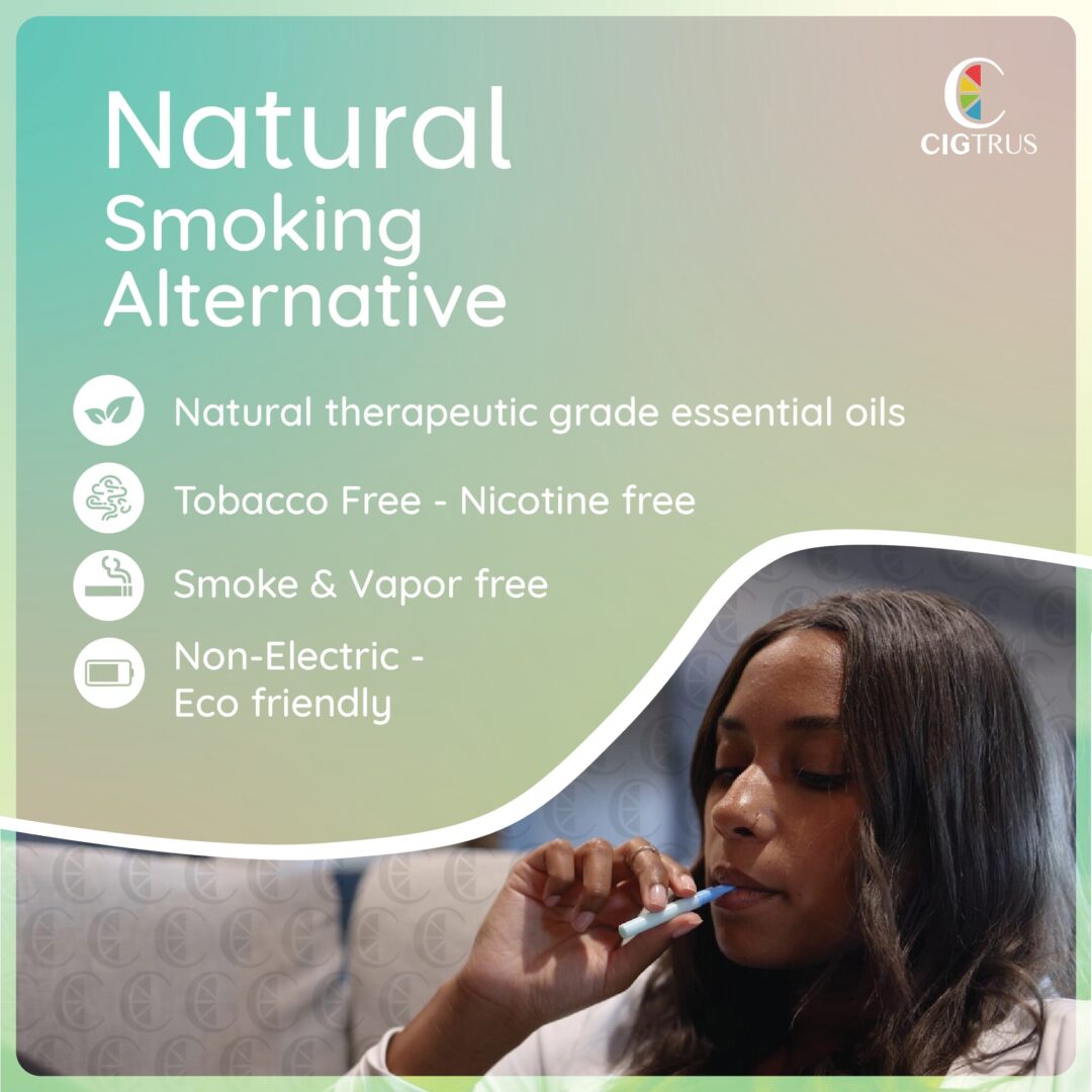 Natural Smoking Alternative Inhaler, Nicotine-Free, Tobacco-Free, Eco-Friendly, Citrus Grapefruit & Spearmint, Craving Relief.