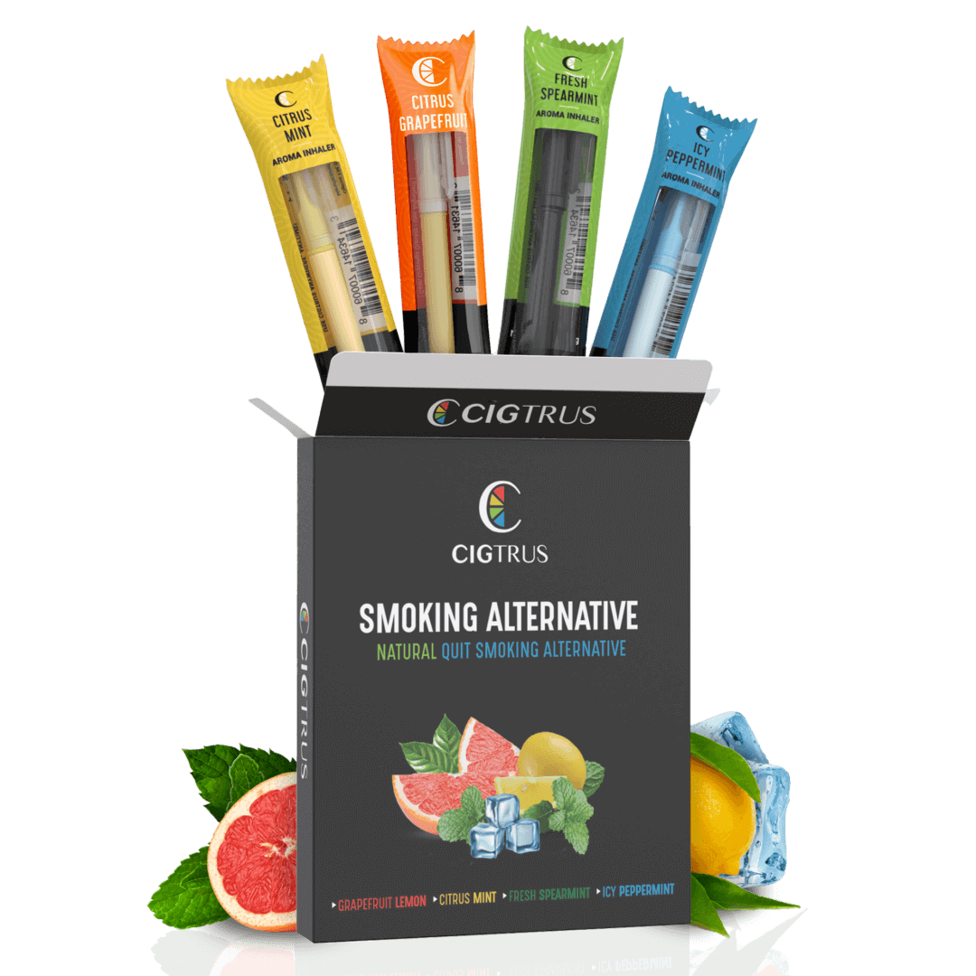 Cigtrus Singles Variety Pack with citrus mint, grapefruit, spearmint, peppermint flavors, smoking alternative inhalers.