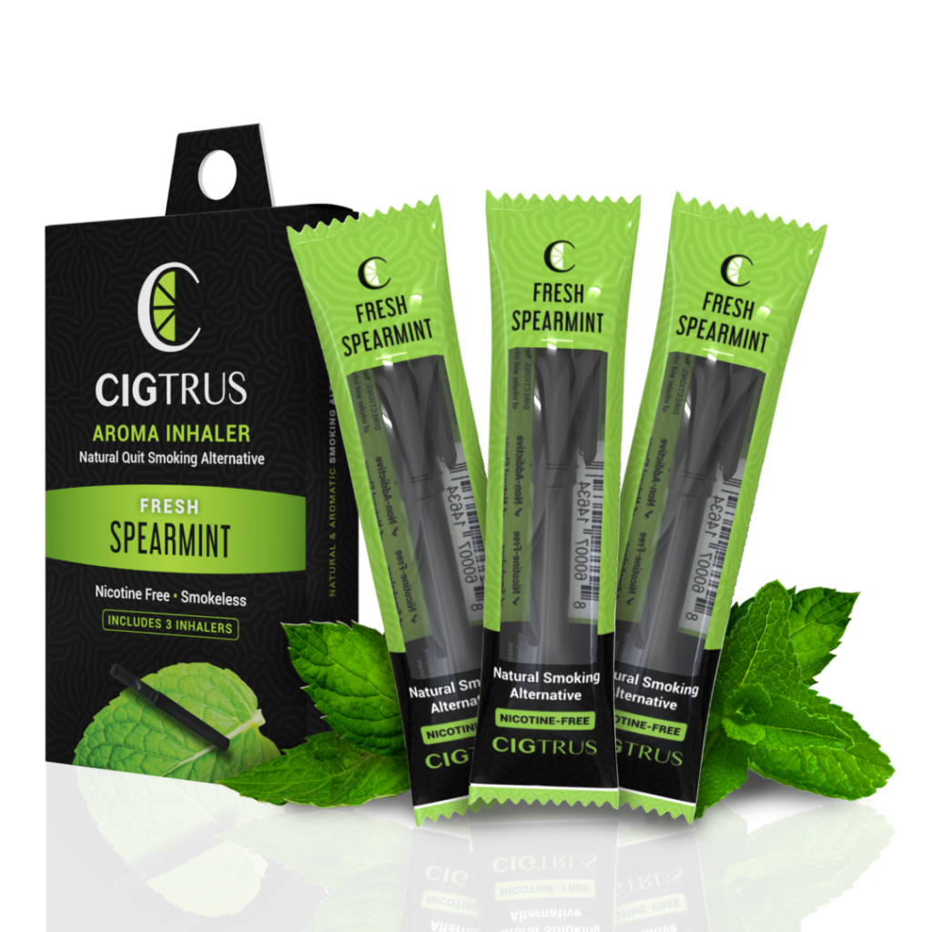 CIGTRUS Spearmint Aroma Inhaler Pack - Nicotine-Free, Smokeless Smoking Alternative with Fresh Spearmint Flavor.